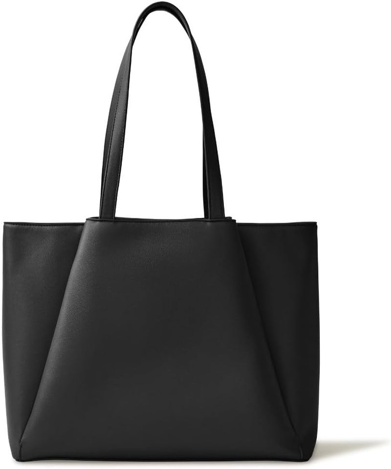 Apryl Work Tote Bags for Women 15.6 Inch - Laptop Tote Bag with Zip Compartments - Large PU Leather Office Purse Computer Briefcase - Image 1